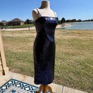 Navy Sequin Eliza J Sheath Dress NWT size 2